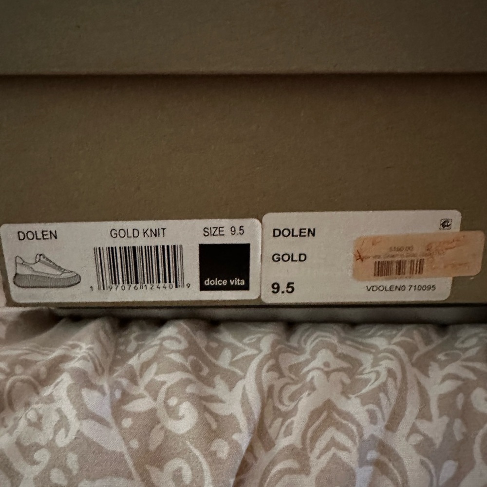 Dolce Vita Gold Knit Casual Sneakers